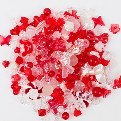 10 g Random Mix Akrila krelles Smaida Sirds Ziedu Brīvas Pērlītes Izdari savām rokām Pašdarinātas Tālruņa ķēdes Rokassprādzes Juvelierizstrādājumu izgatavošanas Aksesuāri