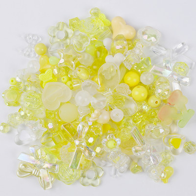 10 g Random Mix Akrila krelles Smaida Sirds Ziedu Brīvas Pērlītes Izdari savām rokām Pašdarinātas Tālruņa ķēdes Rokassprādzes Juvelierizstrādājumu izgatavošanas Aksesuāri