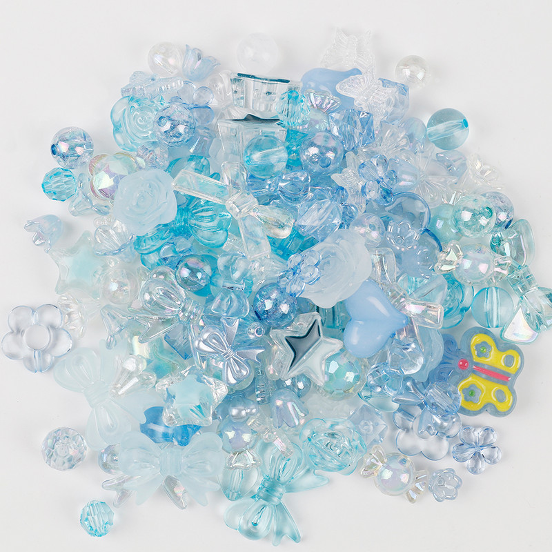 10 g Random Mix Akrila krelles Smaida Sirds Ziedu Brīvas Pērlītes Izdari savām rokām Pašdarinātas Tālruņa ķēdes Rokassprādzes Juvelierizstrādājumu izgatavošanas Aksesuāri