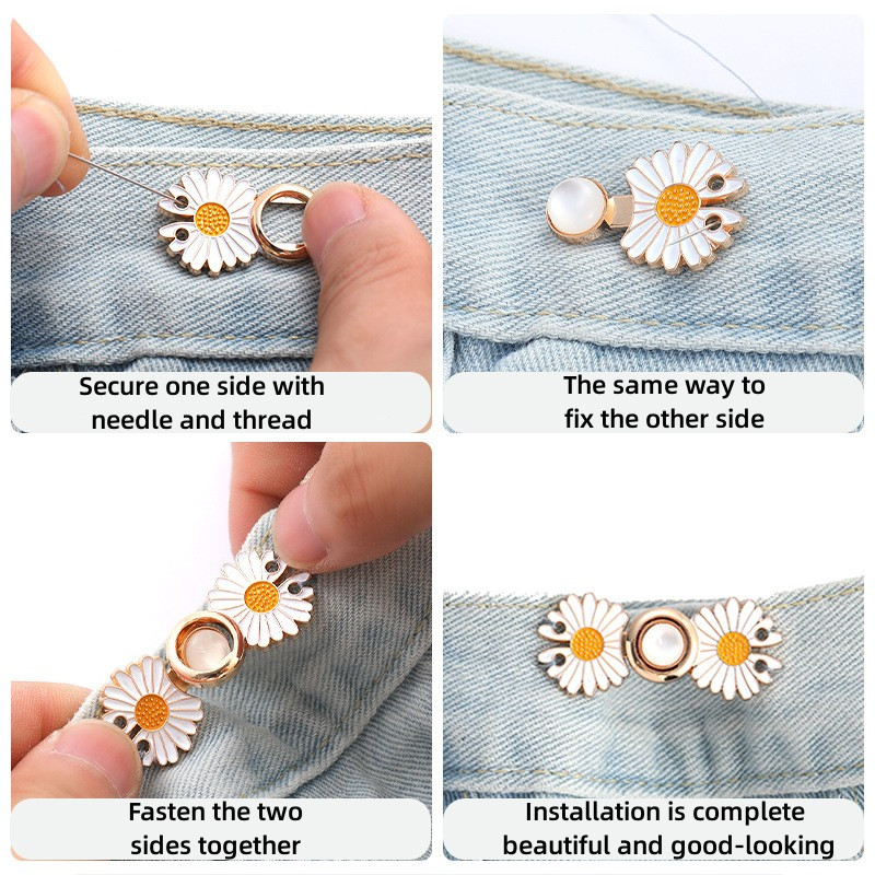 4/2/1Gb Atkārtoti lietojamas Metāla pogas Pērļu spiedpogas Bikses Piespraudes Ievelkamās Pogas Uzšujamās Sprādzes Džinsi Perfekti Pieguļ Samazina vidukli