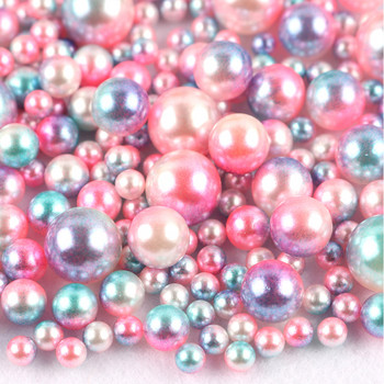 10g No Hole Imitation Pearl Beads Random Mix 3-10mm Στρογγυλή χάντρα ABS For Needlework DIY Crafts Jewelry Making Decor E0614