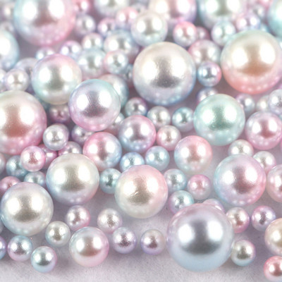 10g No Hole Imitation Pearl Beads Random Mix 3-10mm Στρογγυλή χάντρα ABS For Needlework DIY Crafts Jewelry Making Decor E0614