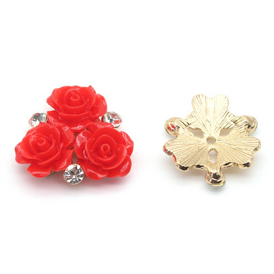 10ΤΜ/Παρτίδα 26mm Ροζ στρας Μεταλλικό Flatback Κουμπί Ραπτικής για Ρούχα Γάμου Diy Manualidades Hair Accessories Διακοσμητικά