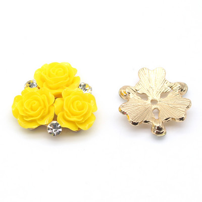 10ΤΜ/Παρτίδα 26mm Ροζ στρας Μεταλλικό Flatback Κουμπί Ραπτικής για Ρούχα Γάμου Diy Manualidades Hair Accessories Διακοσμητικά