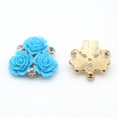 10ΤΜ/Παρτίδα 26mm Ροζ στρας Μεταλλικό Flatback Κουμπί Ραπτικής για Ρούχα Γάμου Diy Manualidades Hair Accessories Διακοσμητικά