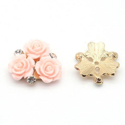 10ΤΜ/Παρτίδα 26mm Ροζ στρας Μεταλλικό Flatback Κουμπί Ραπτικής για Ρούχα Γάμου Diy Manualidades Hair Accessories Διακοσμητικά