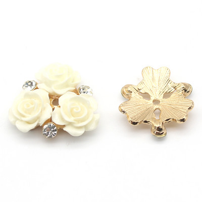 10ΤΜ/Παρτίδα 26mm Ροζ στρας Μεταλλικό Flatback Κουμπί Ραπτικής για Ρούχα Γάμου Diy Manualidades Hair Accessories Διακοσμητικά