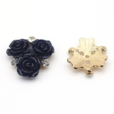 10ΤΜ/Παρτίδα 26mm Ροζ στρας Μεταλλικό Flatback Κουμπί Ραπτικής για Ρούχα Γάμου Diy Manualidades Hair Accessories Διακοσμητικά