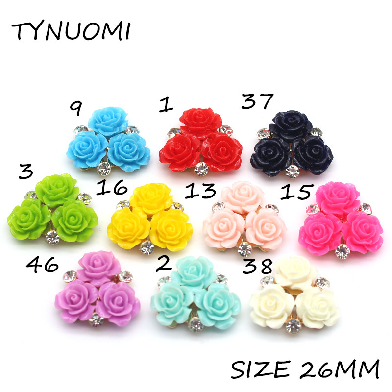 10ΤΜ/Παρτίδα 26mm Ροζ στρας Μεταλλικό Flatback Κουμπί Ραπτικής για Ρούχα Γάμου Diy Manualidades Hair Accessories Διακοσμητικά