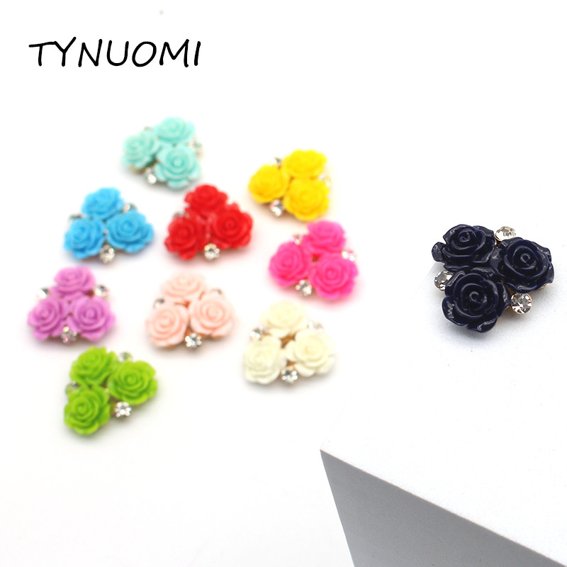 10ΤΜ/Παρτίδα 26mm Ροζ στρας Μεταλλικό Flatback Κουμπί Ραπτικής για Ρούχα Γάμου Diy Manualidades Hair Accessories Διακοσμητικά