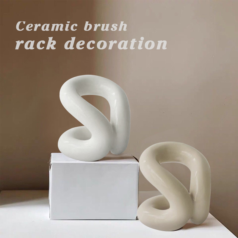 Κεραμική βάση οδοντόβουρτσας Δημιουργική βάση αποθήκευσης μπάνιου Εργαλείο θήκης για βούρτσα καλλυντικών μακιγιάζ Χαρακτηριστικά αξεσουάρ διακόσμησης σπιτιού
