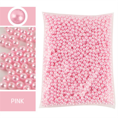 1000 de articole, 3-10 mm, formă rotundă, margele perle ABS pentru mărgele margele spațiale de producție din plastic DIY, lipire manuală