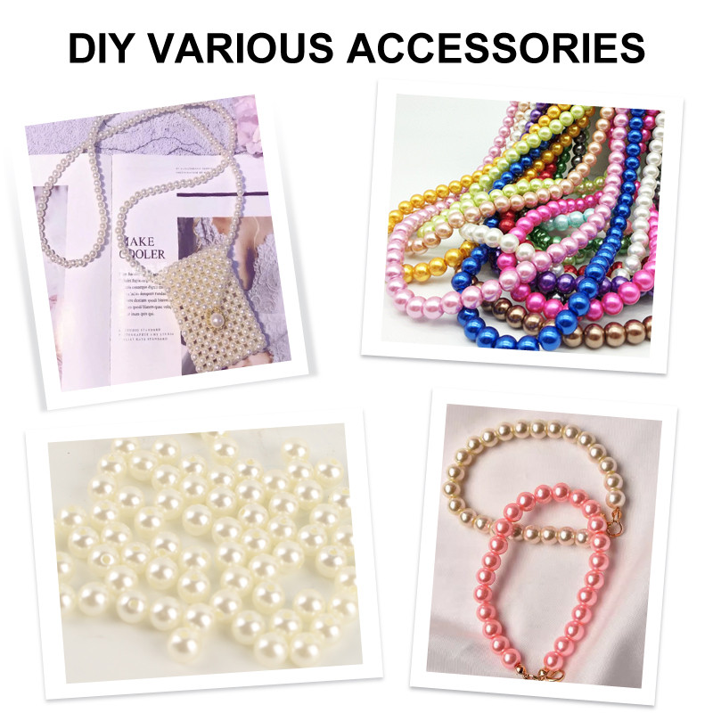 1000 τεμάχια 3-10mm στρογγυλό σχήμα ABS μαργαριταρένιες χάντρες για χάντρες πλαστικές χάντρες χωρικής παραγωγής DIY χειροκόλληση