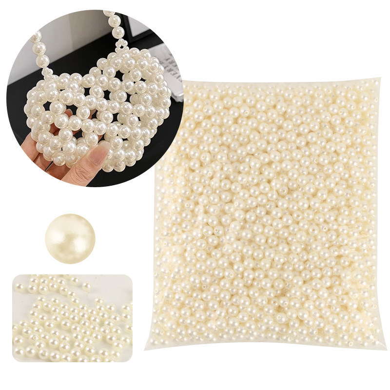 1000 τεμάχια 3-10mm στρογγυλό σχήμα ABS μαργαριταρένιες χάντρες για χάντρες πλαστικές χάντρες χωρικής παραγωγής DIY χειροκόλληση