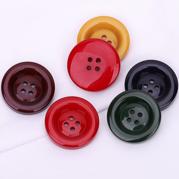 Πλαστική ρητίνη 30 χιλιοστών στρογγυλά κουμπιά Μαύρο λευκό κουμπί για ράψιμο Scrapbooking Κεντήματα DIY Craft Χειροποίητο Πουλόβερ Ρούχα