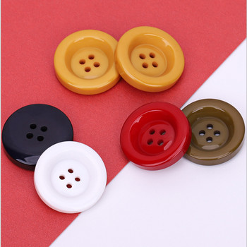 30 мм пластмасови кръгли копчета от смола Черно бяло копче за шиене на скрапбукинг ръкоделие Направи си сам занаятчийски ръчно изработен пуловер, облекло, палто