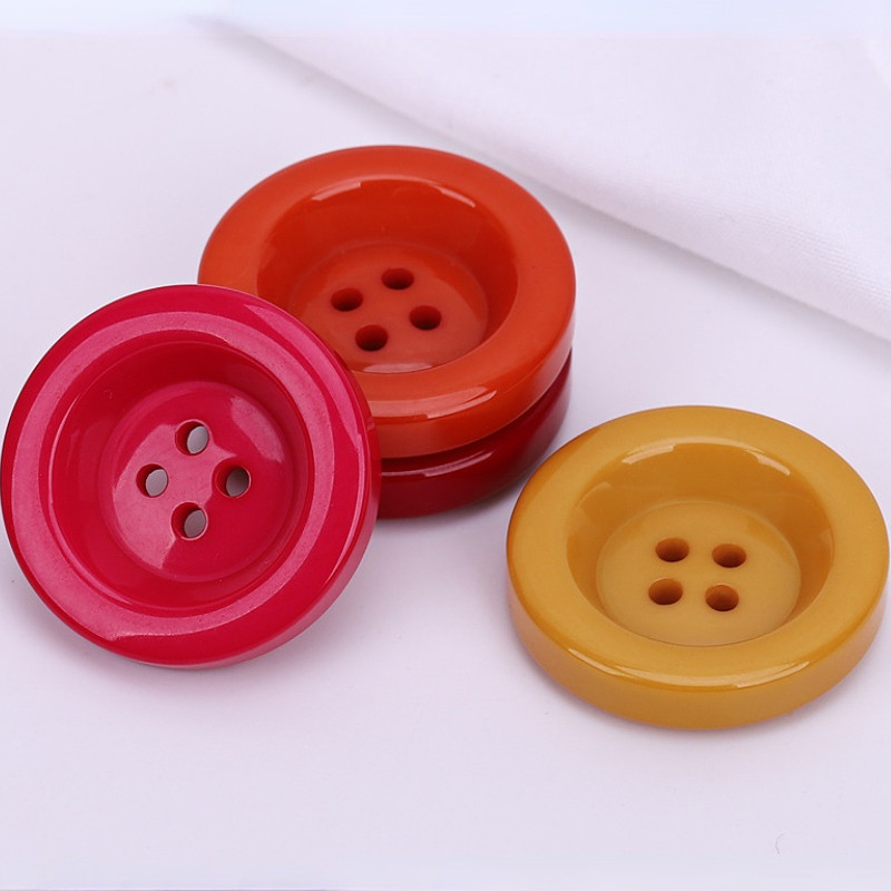 Πλαστική ρητίνη 30 χιλιοστών στρογγυλά κουμπιά Μαύρο λευκό κουμπί για ράψιμο Scrapbooking Κεντήματα DIY Craft Χειροποίητο Πουλόβερ Ρούχα