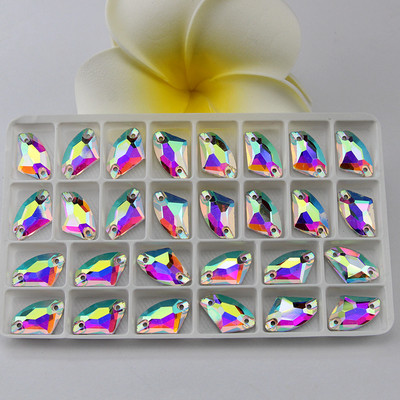 Cirvja formas kristāla šūšana uz rhinestone flatback kristāla 3256 Galactic Sew-on Stone izmērs 5*10 9*14 12*19 16*27 kāzu kleitai