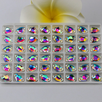 Cirvja formas kristāla šūšana uz rhinestone flatback kristāla 3256 Galactic Sew-on Stone izmērs 5*10 9*14 12*19 16*27 kāzu kleitai