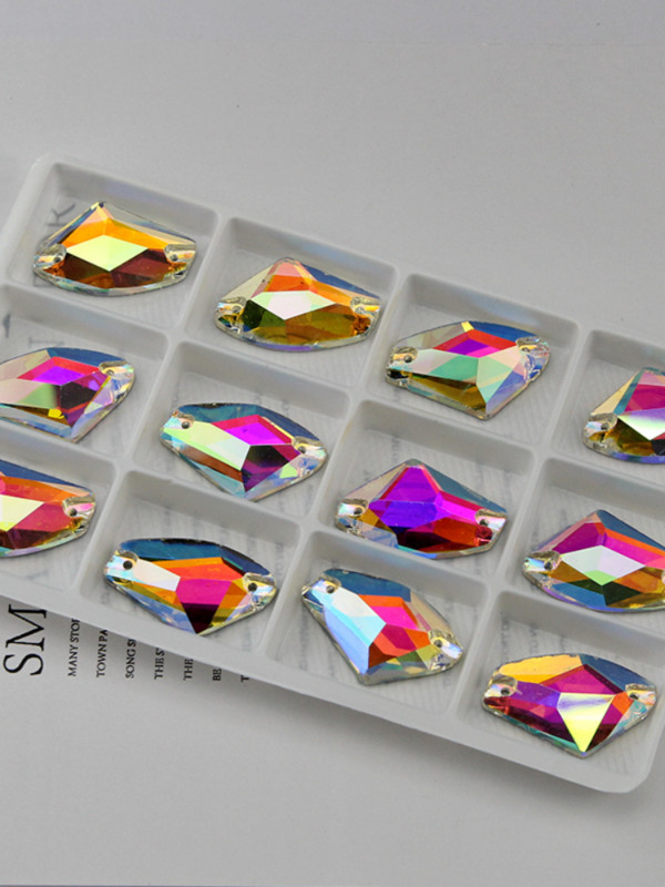 Cirvja formas kristāla šūšana uz rhinestone flatback kristāla 3256 Galactic Sew-on Stone izmērs 5*10 9*14 12*19 16*27 kāzu kleitai