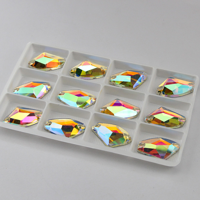 Cirvja formas kristāla šūšana uz rhinestone flatback kristāla 3256 Galactic Sew-on Stone izmērs 5*10 9*14 12*19 16*27 kāzu kleitai