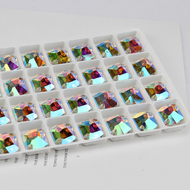 3265 Kosmiline pealeõmmeldav kiviklaas Õmble Strass Õmbluskivi Lametagune 2 auguga DIY lahtine kivikivi kotikleidi jaoks