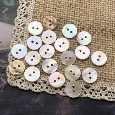 10 gab. Dabīgs perlamutra 2 caurumu pogas krekls Trikotāžas Cepures Šūšanas Piederumi DIY albums T-krekls Amatniecība Rotājumi