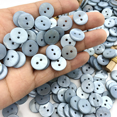 10 gab. Dabīgs perlamutra 2 caurumu pogas krekls Trikotāžas Cepures Šūšanas Piederumi DIY albums T-krekls Amatniecība Rotājumi