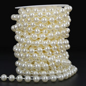 Karstā izpārdošana 2m-10m ziloņkaula krāsa 3mm-10mm amatniecības kvadrātveida pērļu imitācijas krelles kokvilnas līnijas ķēde DIY kāzu ballīšu dekorēšanai