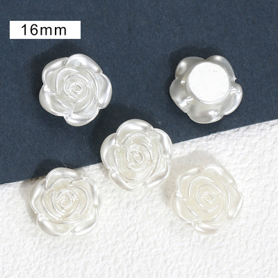 50 τμχ Τρισδιάστατο λευκό μαργαριτάρι Λευκή καμέλια κουμπιά ραψίματος Ροζ λουλούδια Ρητίνη νυχιών τέχνης Rhinestone DIY κοσμήματα Σκουλαρίκια διακόσμηση Χαλαρές χάντρες