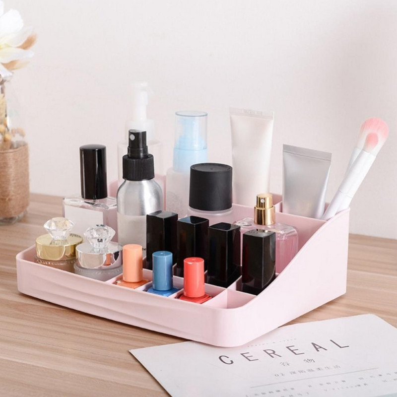 Mājas biroja galddatora dekoratīvās kosmētikas uzglabāšanas kastes plaukts, pašmāju dažādu lietu organizators 2019