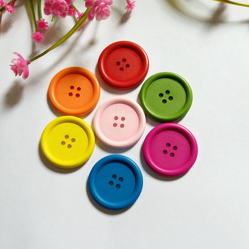 10 бр./лот 40 мм 4 дупки Големи дървени копчета аксесоари за облекло Шиене на копчета за занаяти Скрапбукинг декоративни копчета