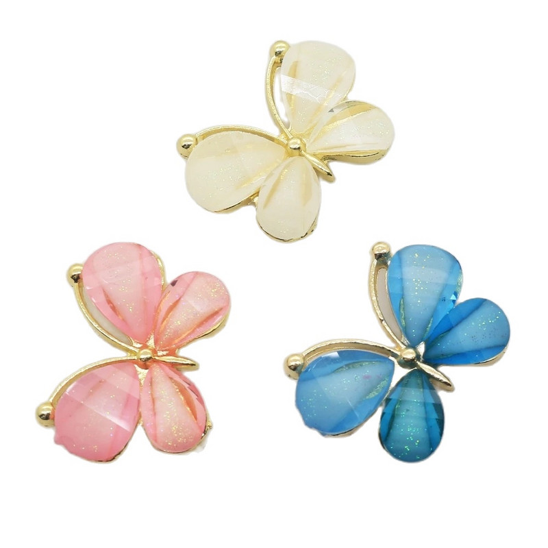 10 τμχ/παρτίδα Χειροποίητο διακοσμητικό DIY Μεταλλικά κουμπιά πεταλούδας για διακόσμηση γάμου από κράμα δώρου Ρούχα Scrapbooking Αξεσουάρ