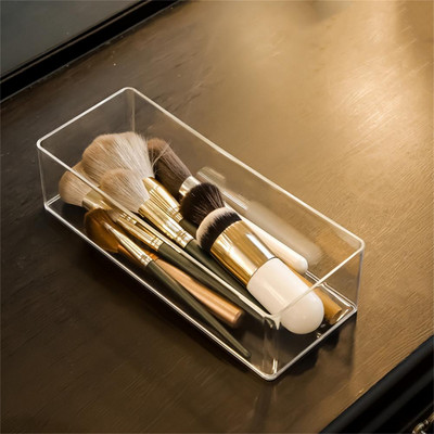 Aplauzuma glabāšanas kaste caurspīdīga akrila aplauzuma slāņveida uzglabāšanas kaste, kosmētikas konteiners lūpu krāsas statīva futrālis USB datu kabeļa organizatori
