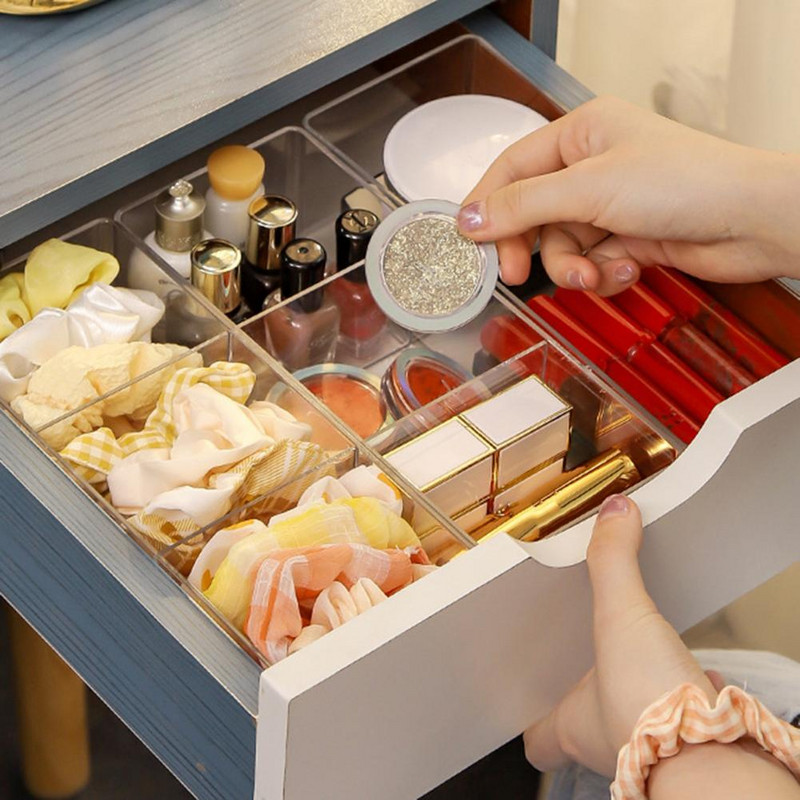 Aplauzuma glabāšanas kaste caurspīdīga akrila aplauzuma slāņveida uzglabāšanas kaste, kosmētikas konteiners lūpu krāsas statīva futrālis USB datu kabeļa organizatori