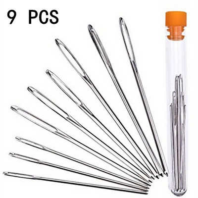 10 gab. Ādas amatniecības DIY roku šūšanas adata BigEye manuāla izšūšanas rīks Audums Krusts, neass pints adāmadatas uzpirksteņu komplekti