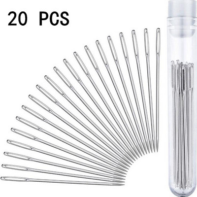 10 gab. Ādas amatniecības DIY roku šūšanas adata BigEye manuāla izšūšanas rīks Audums Krusts, neass pints adāmadatas uzpirksteņu komplekti