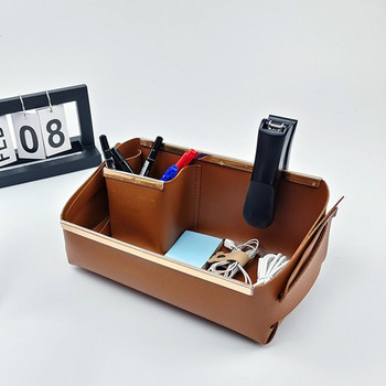Επιτραπέζιο Storage Box Οργανωτής καλλυντικών μονόχρωμη αναδιπλούμενη ψεύτικη δερμάτινη αναδιπλούμενη θήκη καλλυντικών μακιγιάζ