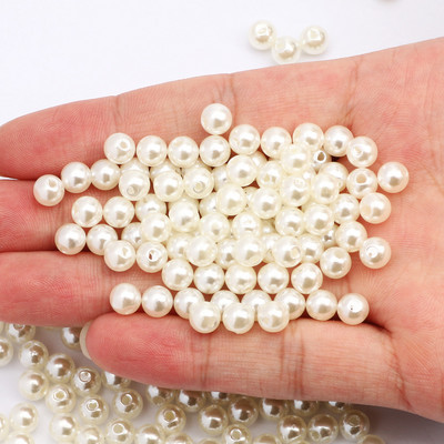 3-20mm Λευκό ABS Ακρυλικό Στρογγυλό Λευκό Απομίμηση Μαργαριτάρι χάντρες για DIY Ραπτική χειροτεχνία Grament Ρούχα Καπέλα Παπούτσια Τσάντες Καπέλα Διακόσμηση