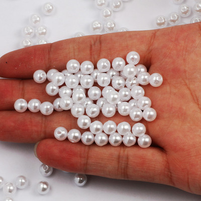 3-20mm Λευκό ABS Ακρυλικό Στρογγυλό Λευκό Απομίμηση Μαργαριτάρι χάντρες για DIY Ραπτική χειροτεχνία Grament Ρούχα Καπέλα Παπούτσια Τσάντες Καπέλα Διακόσμηση
