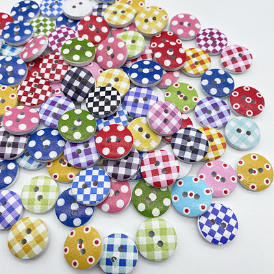 Jauna 15 mm maisījuma apaļa poga, monogramma Ziemassvētku svītra, rūtainā poga Love Scrapbooking kāzu dekoriem, šūšanas piederumi