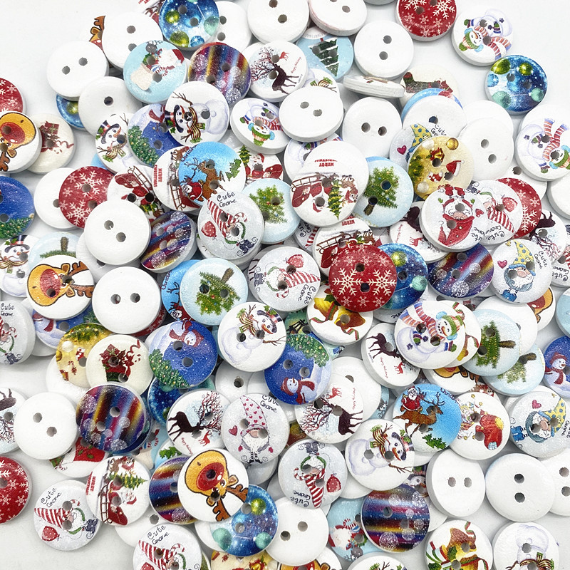 Jauna 15 mm maisījuma apaļa poga, monogramma Ziemassvētku svītra, rūtainā poga Love Scrapbooking kāzu dekoriem, šūšanas piederumi