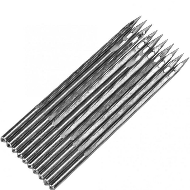 10Gb SL-18 SL-26 Sudraba nerūsējošā tērauda apavu remonta adatu šujmašīna Adata DIY Ādas amatniecība Instrumentu apavu remonta adatu komplekts