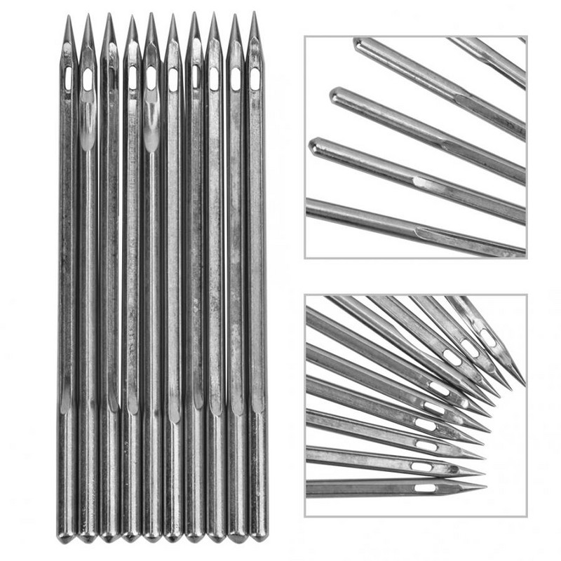10Gb SL-18 SL-26 Sudraba nerūsējošā tērauda apavu remonta adatu šujmašīna Adata DIY Ādas amatniecība Instrumentu apavu remonta adatu komplekts