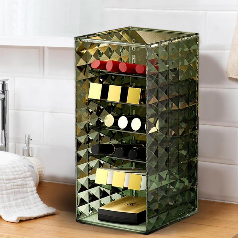 Aplauzuma organizators Atkārtoti lietojams caurspīdīgs kosmētikas uzglabāšanas kastītis grims uzglabāšanas vitrīnas kubs korektoriem lūpu krāsas lūpu laineri utt