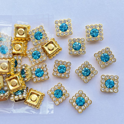 50/100 τμχ Γυαλιστερές χάντρες 10 χιλιοστά Πολύχρωμο τετράγωνο στρας Στεφάνη για κάρτες λευκώματος Διακόσμηση DIY Κοσμήματα Χειροτεχνίες Χαλαρές χάντρες F26