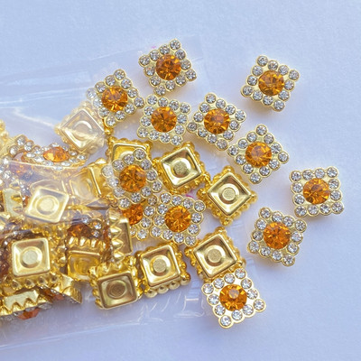 50/100 τμχ Γυαλιστερές χάντρες 10 χιλιοστά Πολύχρωμο τετράγωνο στρας Στεφάνη για κάρτες λευκώματος Διακόσμηση DIY Κοσμήματα Χειροτεχνίες Χαλαρές χάντρες F26