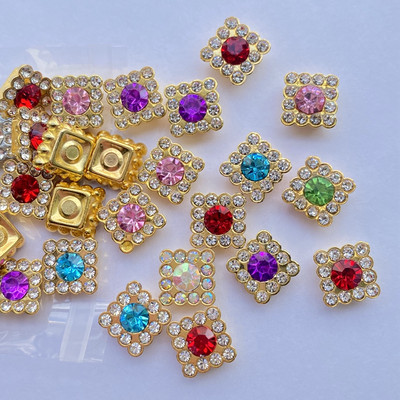 50/100 τμχ Γυαλιστερές χάντρες 10 χιλιοστά Πολύχρωμο τετράγωνο στρας Στεφάνη για κάρτες λευκώματος Διακόσμηση DIY Κοσμήματα Χειροτεχνίες Χαλαρές χάντρες F26