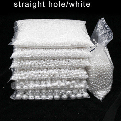 Χονδρική 3-20mm 10-1000 τμχ/Τσάντα Ιβουάρ/Λευκό ABS Απομίμηση Στρογγυλές τρύπες με μαργαριτάρια/Χάντρες ράψιμο χωρίς τρύπες Κατασκευή κοσμημάτων
