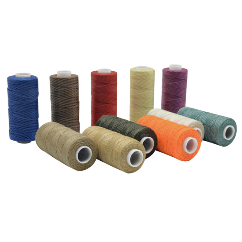 50 m 0,8 mm paksune vahatatud niit naha jaoks vahatatud nöör Lame vahatatud õmblusnöör isetegemise käsitöötööriista käsitsi õmblusniit